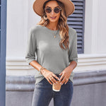 Zeagoo Loose Short Sleeve Tunic Tops Crochet Knit Pullover Sweater