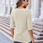 Zeagoo Loose Short Sleeve Tunic Tops Crochet Knit Pullover Sweater