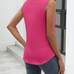 Zeagoo Sleeveless Button Down Shirts V Neck Solid Tank Tops