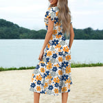 Zeagoo Women's Casual Dress Flutter Button Down Tiered Flowy Dress