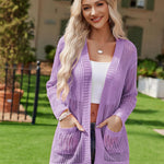 Zeagoo Women 2024 Lightweight Crochet Cardigan Long Sleeve Open Front Knit Sweater Summer Kimono Cover Up with Pockets