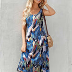 Zeagoo Floral Beach Sundress Casual A-Line Midi Tank Dresses