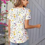 Zeagoo Women Tunic Tops Dressy Casual Short Sleeve Floral Shirts
