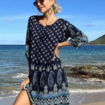 Zeagoo Summer Dresses Women's Bohemian Flower Dress (DE Only)