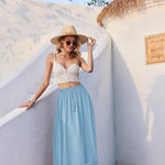 Zeagoo Skirt Long Elegant Skirts High Waist Maxi Skirt (DE Only)