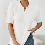 Zeagoo Women Short Sleeve Sweater Pullover Polo Tops