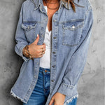 Zeagoo Jean Jackets Ripped Stretchy Denim Jean Jacket