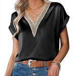 Zeagoo Short Sleeve Satin Blouses