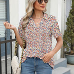 Zeagoo Short Sleeve Polo T Shirts Pleated V Neck Tee