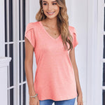 Zeagoo Shirts Casual Short Sleeve Tees Dressy Casual Patel Blouses