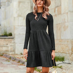 Zeagoo Women's Autumn Dress Long Sleeve Round Neck Knitted Dress