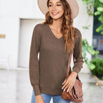 Zeagoo Long Sleeve Shirts for Women V Neck Casual Sweaters