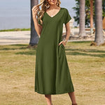 Zeagoo Floral Dress Short Sleeve Beach Dress