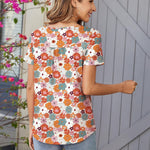 Zeagoo Women Tunic Tops Dressy Casual Short Sleeve Floral Shirts