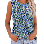 Zeagoo Floral Print Sleeveless T Shirts Loose Fit Summer Tunic Blouse