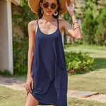 Zeagoo Spaghetti Strap Dress Casual V Neck Beach Dress (DE Only)