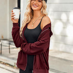 Zeagoo Lightweight Hoodies Full Zip Up Oversized Sweatshirts