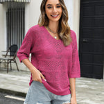 Zeagoo Women's Crochet Off The Shoulder Hollow Out Knit Tops
