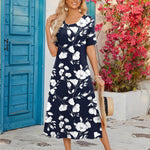 Zeagoo Women Floral Summer Dress Casual Beach Dress