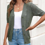 Zeagoo Short Sleeve Crochet Cardigan