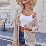 Zeagoo Women 2024 Lightweight Crochet Cardigan Long Sleeve Open Front Knit Sweater Summer Kimono Cover Up with Pockets