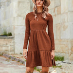 Zeagoo Women's Autumn Dress Long Sleeve Round Neck Knitted Dress