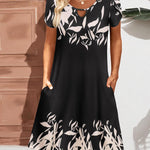 Zeagoo Women's Casual A-Line Dresses with Pockets Floral Tshirt Dress