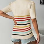 Zeagoo Short Sleeve Sweaters Soft Casual V Neck Pullover Tops