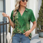 Zeagoo Short Sleeve Polo T Shirts Pleated V Neck Tee