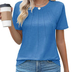 Zeagoo T-Shirt Short Sleeve Tops Casual Crew Neck Blouse (DE Only)