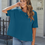 Zeagoo Women Short Sleeve T Shirts Round Neck Oversized Tee