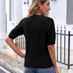 Zeagoo Short Sleeve Cardigan Button Down Ribbed Knit Sweater Tops