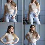 Zeagoo Damen Langarm T-Shirt Basic Slim Fit Tops (DE Only)