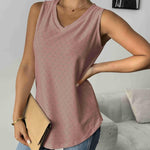 Zeagoo Women Eyelet Tank Tops Sleeveless Shirts V Neck Cute Top