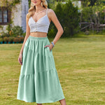 Zeagoo Long Women's Elegant Maxi Skirt with Pockets (DE Only)