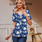 Zeagoo Tunic Tops V Neck Loose Fit Short Sleeve Shirt (DE Only)