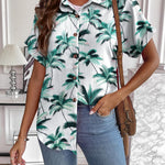 Zeagoo Short Sleeve Casual Roll-Up Cuffed Tops