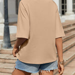 Zeagoo Oversized Loose Fit Short Sleeve Striped Tops