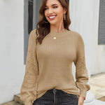 Zeagoo Women's Elegant Knitted Jumper Crew Neck Sweater (DE Only)