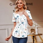 Zeagoo Tunic Tops V Neck Loose Fit Short Sleeve Shirt (DE Only)