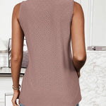 Zeagoo Sleeveless Eyelet Shirts High Neck Top