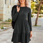 Zeagoo Women's Autumn Dress Long Sleeve Round Neck Knitted Dress