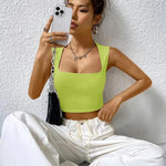 Zeagoo Square Neck Ribbed Tank Tops