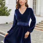Zeagoo Women's Elegant Velvet Dress Winter Dress (DE Only)