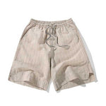 Retro Linen Striped Shorts