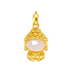 Buddha Stones White Jade Buddha Success Pendant Necklace