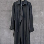 Retro Deconstructed Windbreaker Irregular Cardigan Elastic Waist Wide Leg Pants