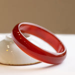 Buddha Stones Natural Red Agate Confidence Bracelet Bangle