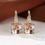 Mystic Sapphire Stone Hoop Earrings
