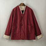 Contrast Trim Frog Button Zen Kimono Jacket